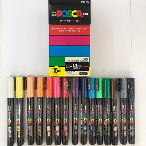 MARKER UNI POSCA PC3M ASSORTED PACK OF 15
